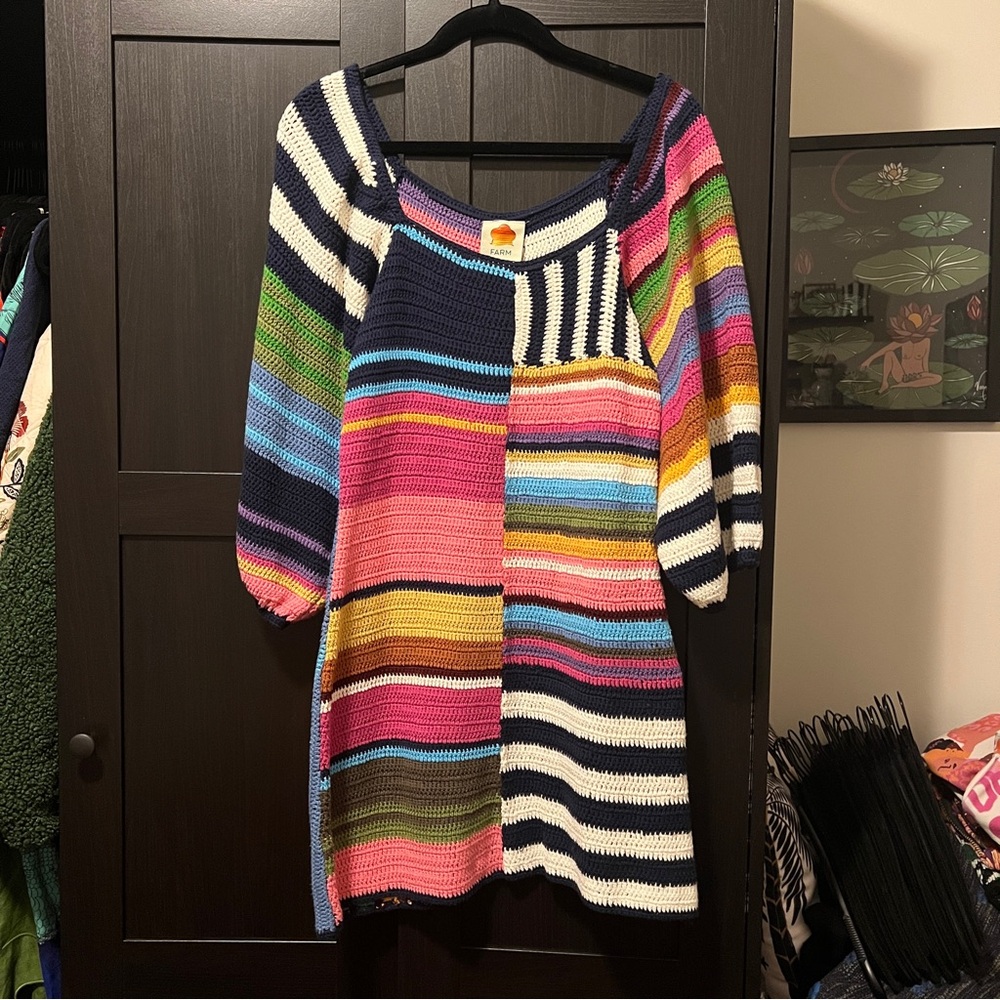 Farm Rio Crochet Mini Dress